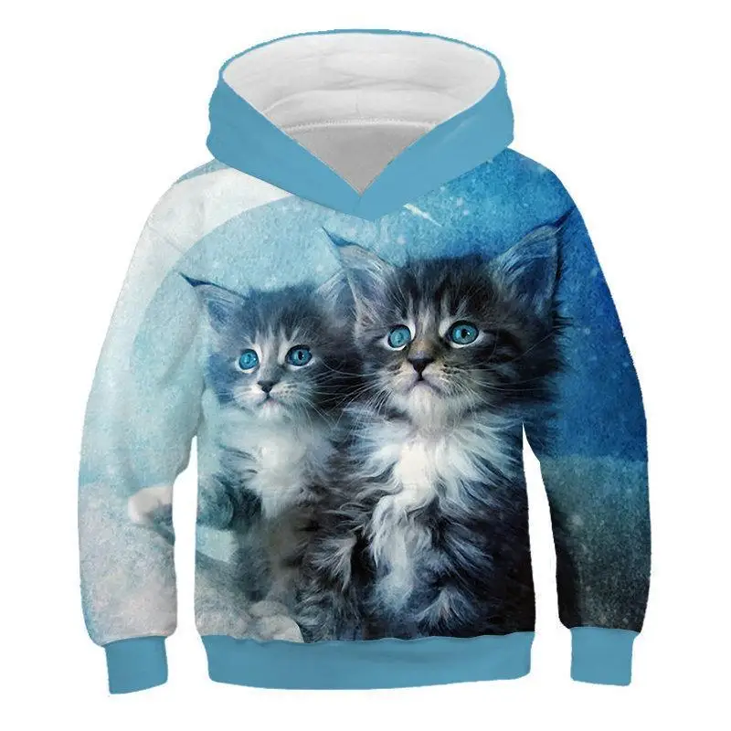 Sudadera con capucha estampado de gatito 3D suter estilo gato marea nios sudadera moda y nias Casual Harajuku Hip Hop