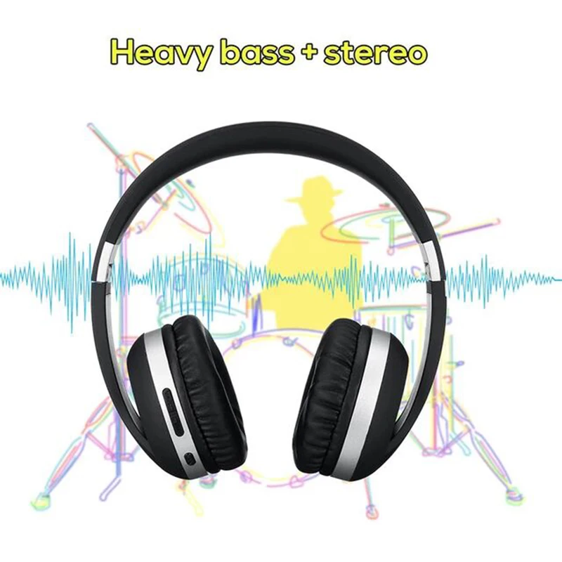 Gaming Headsets Wireless Bluetooth5 0 Headphones Foldable HIFI Stereo Music Headset Sports Earphones Support TF Card