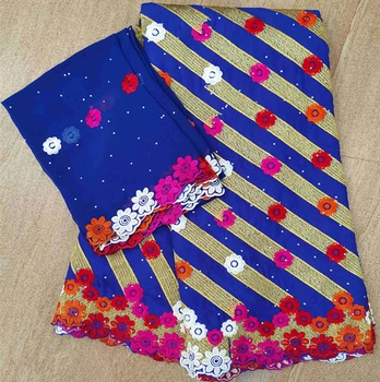 

swiss lace fabric with stone african lace fabric swiss voile lace 2+5yards embroidery nigerian cotton fabric for dress HL-A81