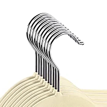 

10 Pcs Flocking Hanger Non-Slip Plastic Flocking Velvet Coat Flocked Custom Hanger Seamless Drying Rack