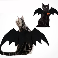 Костюм кошки, костюм кошки на Хэллоуин, пальто, костюмы кошки на Хэллоуин для домашних животных, одежда для косплея, крылья летучей мыши, черное нарядное платье