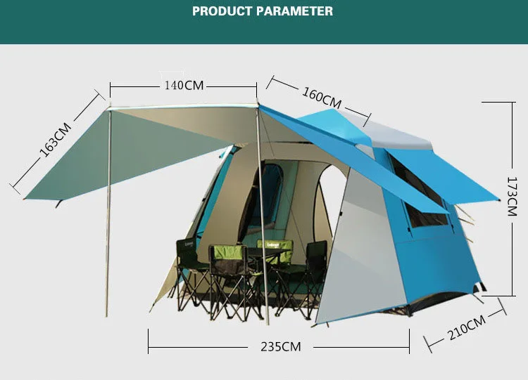 Thickening Waterproof Windproof Moisture-proof UV Protection Automatic With Canopy Carpas De Camping Camping Tent Beach Tent