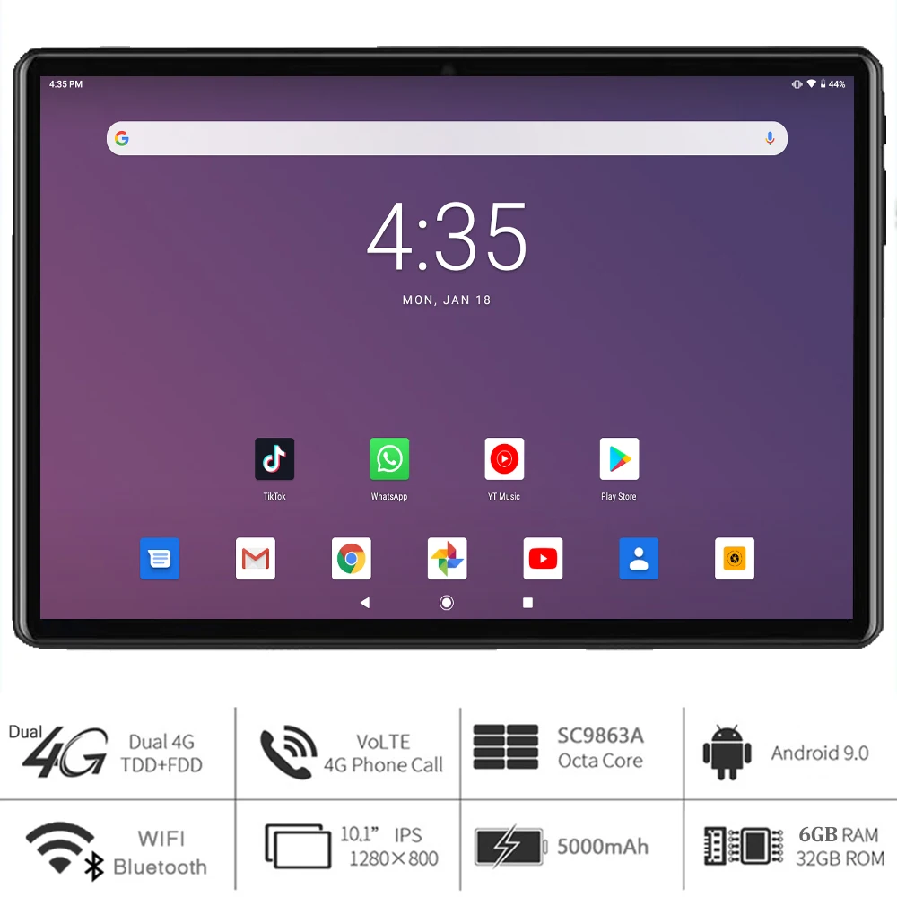Tableta de 10 pulgadas versión Global, 2,4G, 5G, doble marca, WIfi, Dual Sim, 4G LTE, Octa Core, tipo C, puerto de píxeles trasero, 5,0 MP, almohadilla