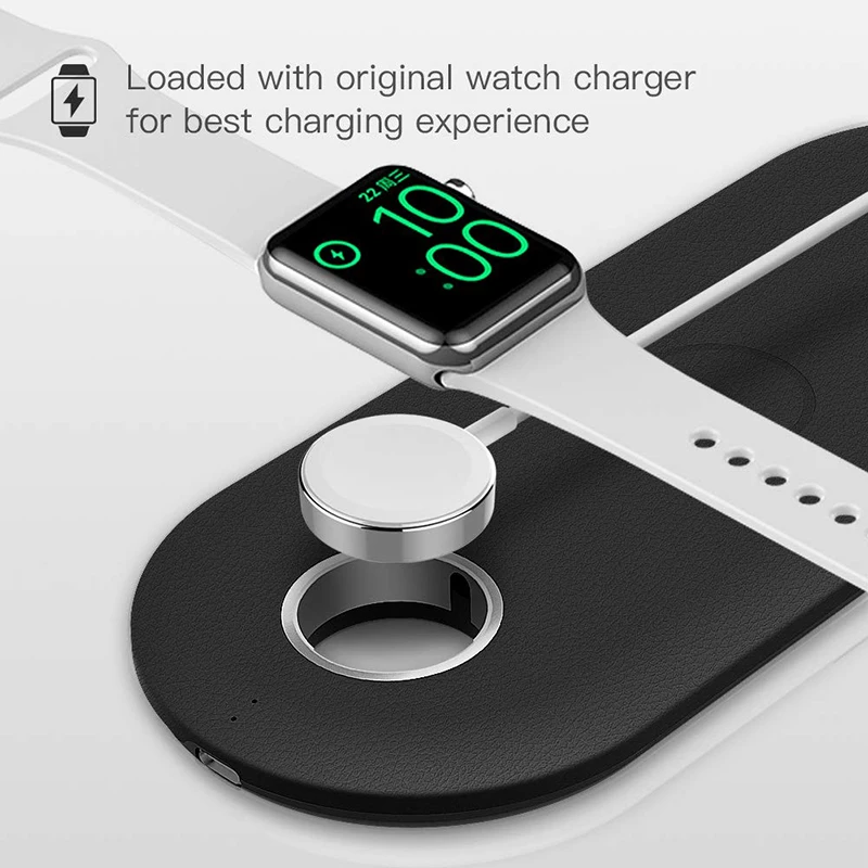 3 в 1 QI Беспроводное зарядное устройство для Iphone X XS Max XR 8 Беспроводная зарядная панель для зарядное устройство для airpods станция для Apple Watch 4 3 2 1
