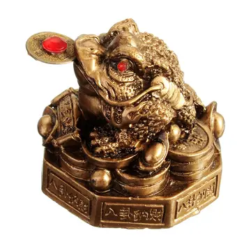 

Feng Shui Toad Money Lucky Fortune Gifts Ornament Chinese Wealth Oriental Frog Coin Home Office Business Desktop Craft Decor