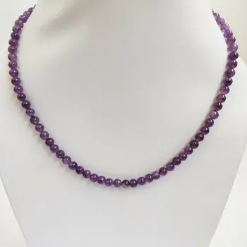 

Natural Gemstone Amethyst Quartz Round 20'' 6.5mm Beaded Necklace Jewelry