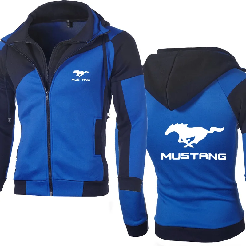 Куртка для мужчин Mustang автомобиль логотип Толстовка весна осень флис хлопок молния толстовки модные хип хоп Harajuku мужская одежда