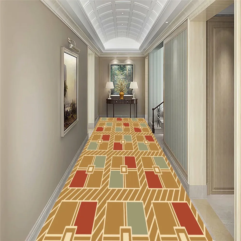 Геометрический волнистый 3D дверной коврик для коридора нескользящий фланелевый