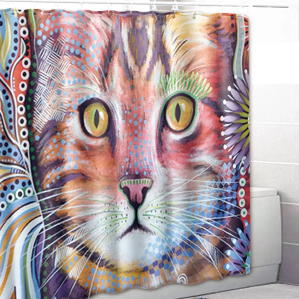 1pc shower curtain Cartoon Shower Curtain Horse Bathroom Decorative Curtains Cartoon Shower curtains With Hooks Black Waterproof Bathroom Curtain - Цвет: 1pc shower curtain