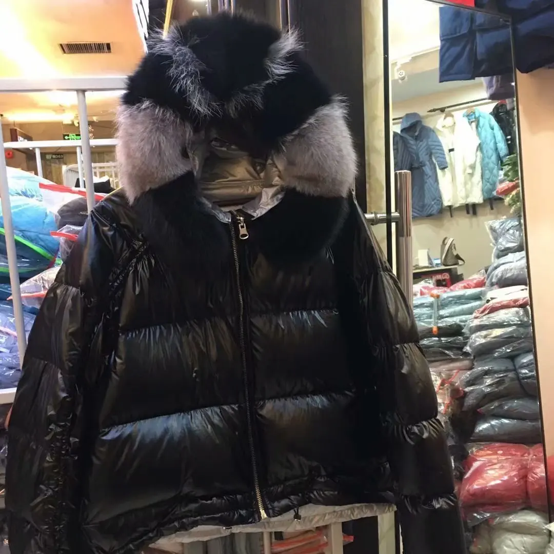 Одежда лиса тяжелые короткие куртки женская зимняя шапка Свободное пальто