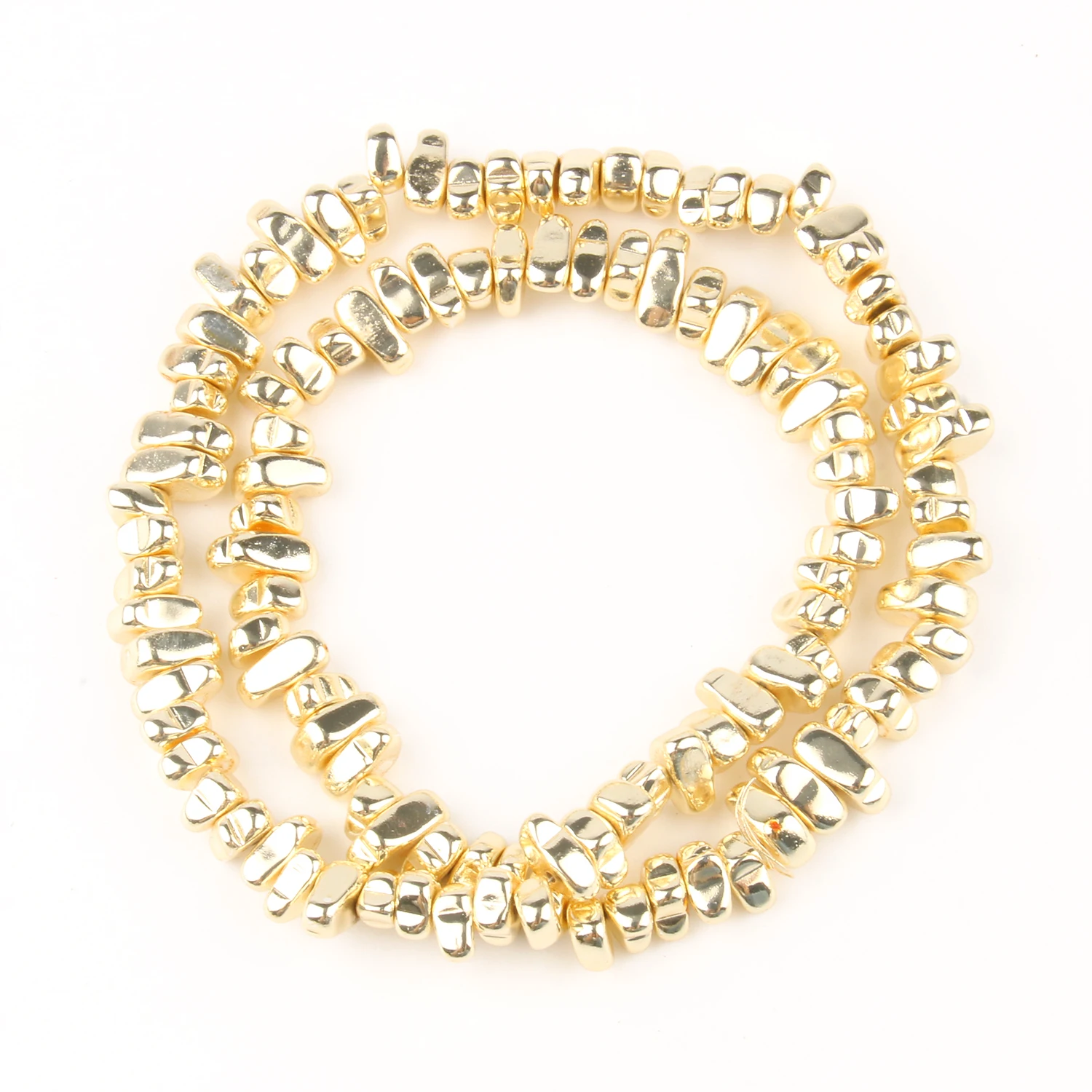 Gold Plated Hematite Gravel Spacer Beads