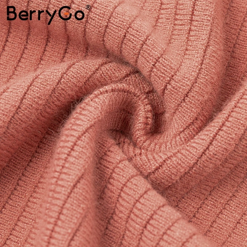 BerryGo, сексуальная трикотажная облегающая юбка средней длины, женская элегантная Офисная Женская одежда для работы, юбка с рюшами, Русалка, Женская Осенняя зимняя длинная юбка