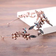 Волос в виде короны с жемчужной короной Детская ручной работы Корона в стиле барокко корона с узором из листьев украшение для волос резинки для волос для девочек, женские аксессуары для волос