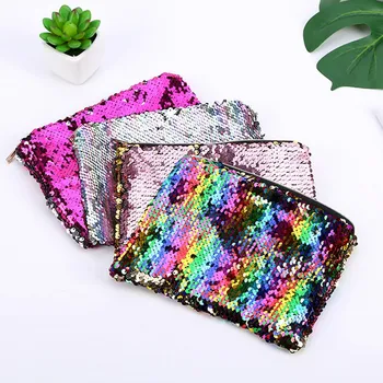 

#H40 Laser Sequins Student Pencil Case Bag Zipper Large Capacity Pencil Case Bag Stationery Pouch Bag Quality School Supplies