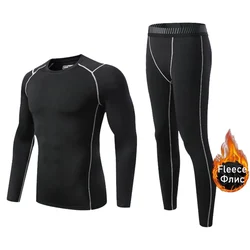 Men's Clothing Winter first layer Thermal underwear Compresses Skin Fleece ski underwear child Training set Warm Sweat suit