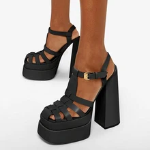 2022 senhoras de salto alto duplo sandálias plataforma à prova dwaterproof água para as mulheres luxo marca designer verão festa chunky bombas e sapatos
