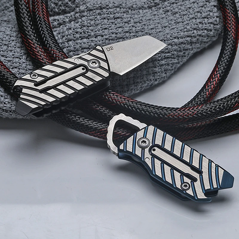Прямая поставка D2 стальной Zebra складной нож титановая ручка Открытый нож выживания кемпинг Портативные Ножи карманные ручные инструменты с коробкой