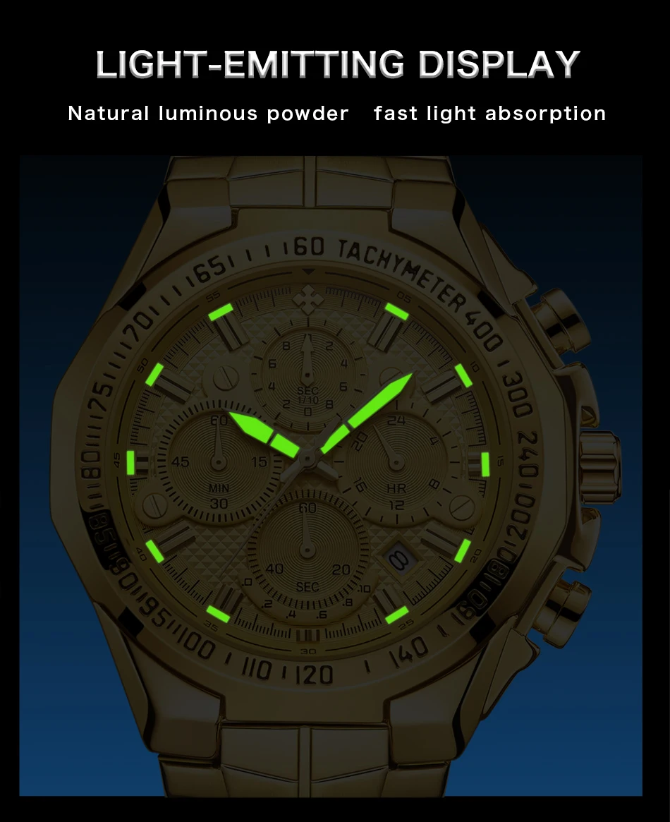 Relogio Masculino WWOOR Men Watches 2022 Top Brand Luxury Wrist Watches Men Male Gold Big Golden Chronograph Wristwatch Man