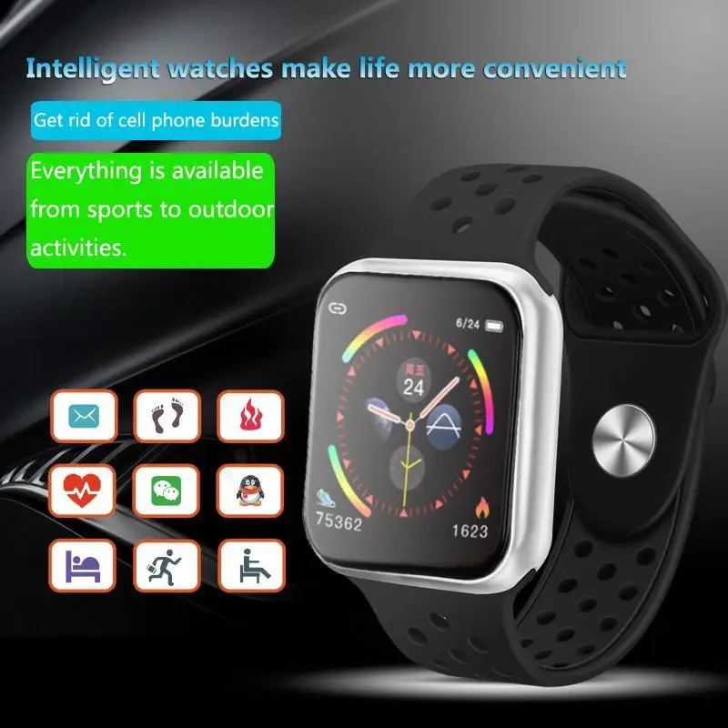 Полный экран сенсорный F9 Смарт часы для женщин и мужчин водонепроницаемый сердечного ритма кровяное давление Smartwatch для IOS Android телефон pk S226 P68
