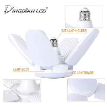 

E27 Foldable LED Bulb 110V 220V 60W Super Bright Cold White Night Markets Stalls Indoor Pendant Lamp High Quality Bulb Tube