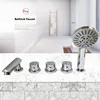 5 hole Brass Bathtub Faucet Hot and Cold Water Control Valve Bath Shower Mixer Bathtub Faucet 5 Piece Set Faucet 1