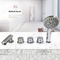5 hole Brass Bathtub Faucet Hot and Cold Water Control Valve Bath Shower Mixer Bathtub Faucet 5 Piece Set Faucet 1