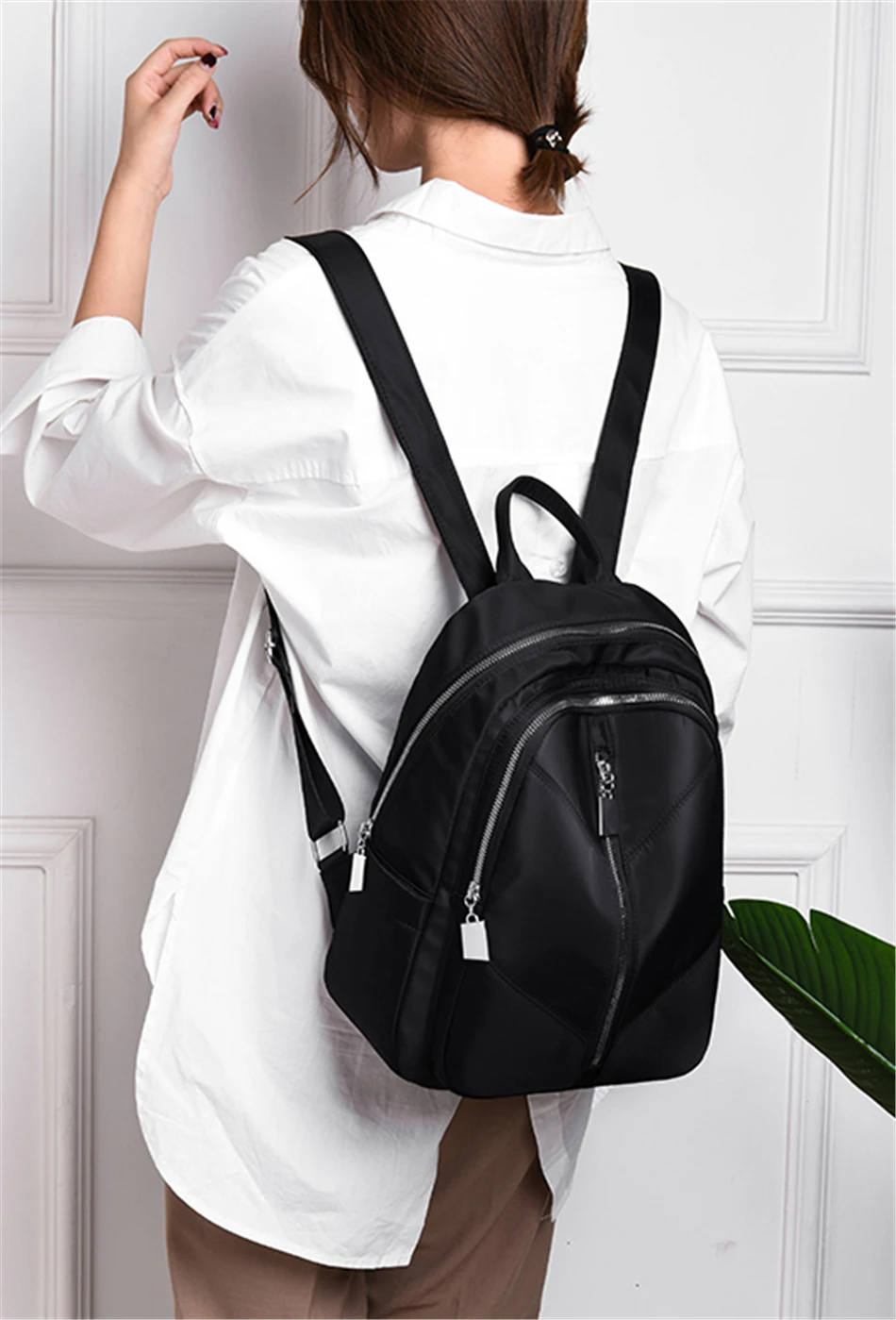 Новые простые женские черные рюкзаки Mochila Feminina легкая вместительная школьная сумка для девочек рюкзак Водонепроницаемый легкий рюкзак для путешествий