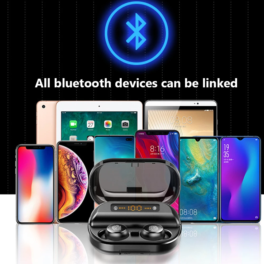 Bluetooth 5,0, наушники, светодиодный дисплей, 2000 мА/ч, мощная Водонепроницаемая гарнитура, Спортивная гарнитура GY17