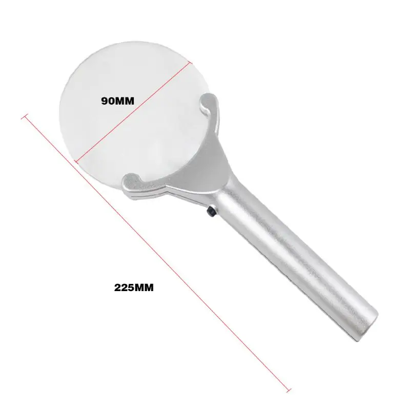 2.5 And 6 Times Magnifying Glass Hand Handheld Portable Illumination Loupe Tool With 2 LED Lights Lamp