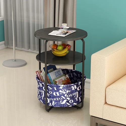 I 3 layer Simple sofa side table corner several multifunctional coffee table bedroom bed table shelf home small round table side table - Цвет: I 3 layer