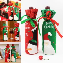 Новая крышка для бутылки с красным вином сумка с блестками снеговик/Санта-Клаус украшение для рождественского стола VA88