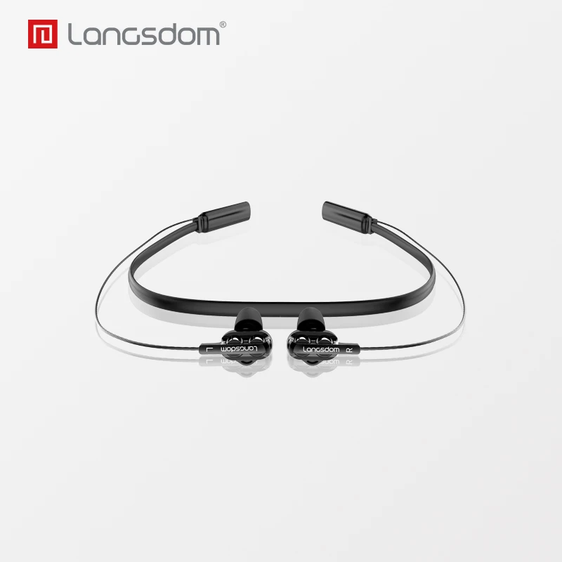 Langsdom LD4 Binaural with Magnetic Switch Wireless Sports Bluetooth Headset Comfortable to Wear Intelligent Voice HD Call