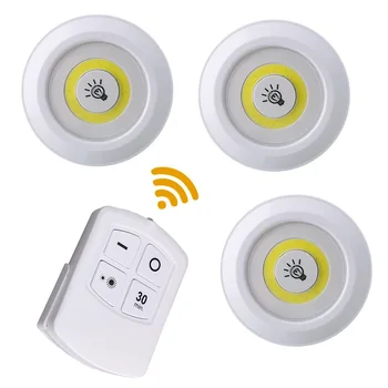 

Wall Lamp Battery Operated Dimmable LED Under Cabinet Light COB LED Puck Lights Closets Lights with Remote Control for Wardrobe