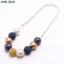 MHS. SUN модное ожерелье для мальчиков и девочек с бусинами-бусинами ручной работы, детское регулируемое ожерелье на веревке, вечерние подарки