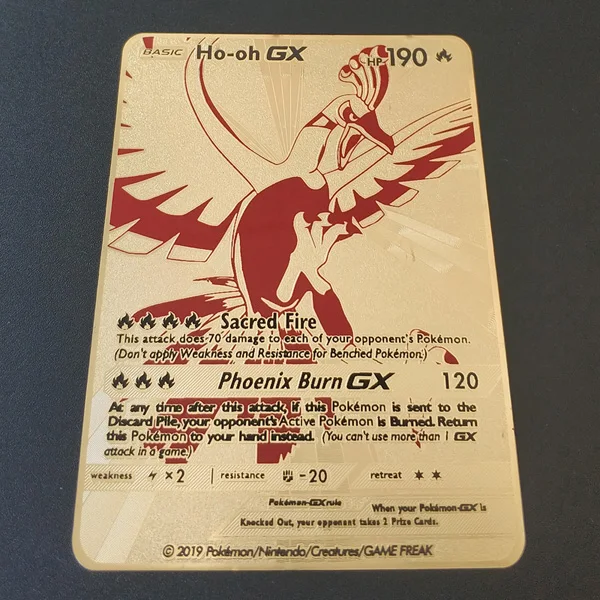 Pokemon Cards, золото, металл, GX, EX Card, Чаризард, Пикачу, PTCG, битва, коллекция карт, фигурка, модель, детская игрушка, подарок - Цвет: HOOh
