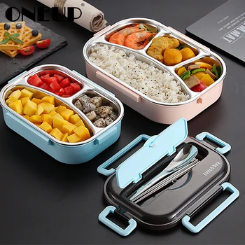

Portable 304 Stainless Steel Lunch Box 2020 New Hot Japanese Style Compartment Bento Box Kitchen Leakproof Food Container
