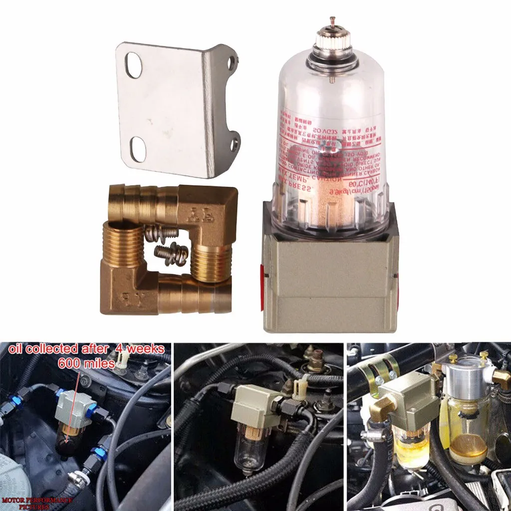

Mini Filter Impurities Capture Tank Can Engine Oil Separator Catch Reservoir Gas Mini Filter Impurities Capture Tank Can