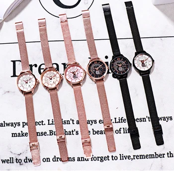 

Ladies watch women 5pcs quartz wristwatches luxury gold woman stainless steel watches bulk items wholesale offers of the day