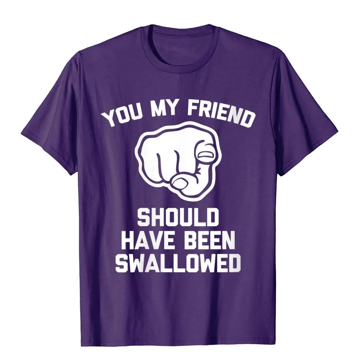 Womens You My Friend Should Have Been Swallowed - Funny Offensive V-Neck T-Shirt__B6153purple