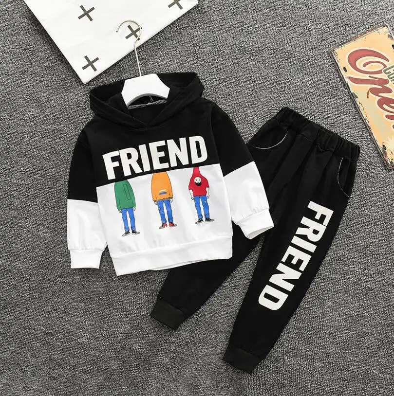 Одежда для маленьких мальчиков, одежда для мальчиков, свитер с капюшоном и рисунком, костюм, подходит для осени и зимы, одежда для девочек 0-4 лет - Цвет: Синий