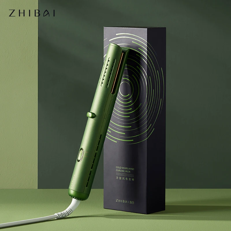 ZHIBAI Green Thermostat Curling Iron Stick Low Temperature Cold Wind Hair Styling Tool Wave Iron Stick Big Wave Curler|Curling Irons| - AliExpress