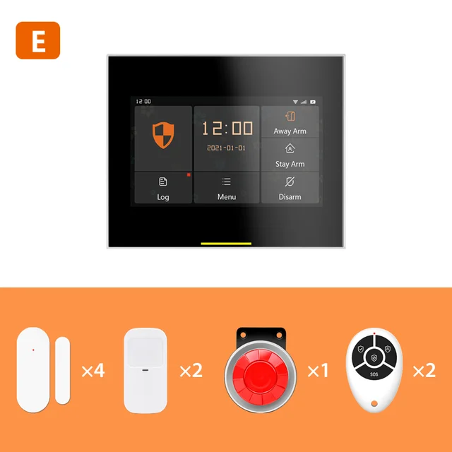 Staniot 433MHz Wireless Wifi 4G Smart Home Security Alarm System Kits For Garage and Residential Support Tuya and Samrtlife APP 4G H501 Set E 2-4
