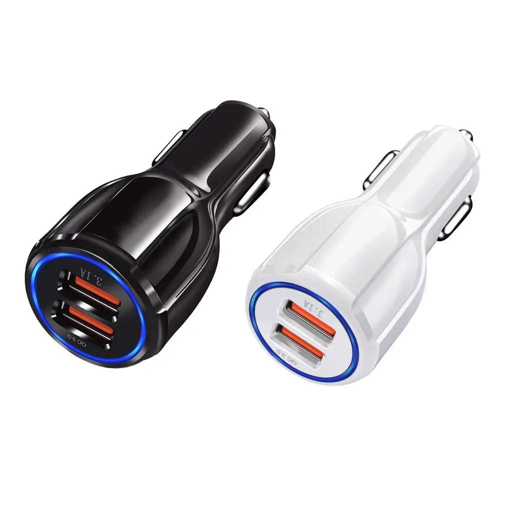 Usb Автомобильное зарядное устройство QC 3,0 5V 3.1A Универсальный двойной Usb быстрый мобильный телефон автомобильный зарядный адаптер для samsung