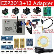 Conjunto completo de adaptador, ezp2013 usb spi programador sop8 clipe de teste soic8/16 1.8v soquete flash madeira ezp2010 ezp2019 suporte 24 25 eeprom