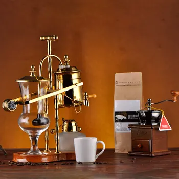

Royal Belgium Coffee Machine Golden Siphon Distillation Coffee Pot Make Coffee Suit Drip Type Manual Home Coffee Maker Machine