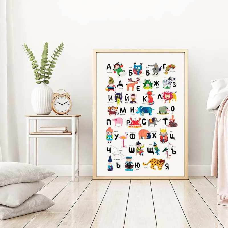 Russian-ABC-Alphabet-Wall-Art-Poster-Baby-Nursery-Animals-Letter-Canvas-Painting-Language-Educational-Picture-Kids (2)
