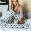 1KG Thick Super Bulky Chunky Yarn for Hand Knitting Crochet Soft Big Cotton Arm Knitting Roving Spinning Yarn for DIY Blanket 6