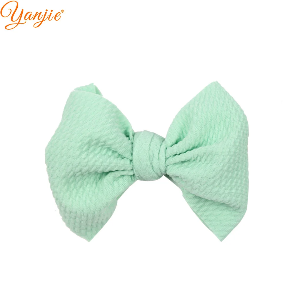 ice mint 10 шт./лот 4,5 ''вафельные вязаные заколки-бантики для волос для женщин и девочек, повязки на голову, детские заколки для волос, головные уборы, вечерние аксессуары для волос DIY - Цвет: ice mint