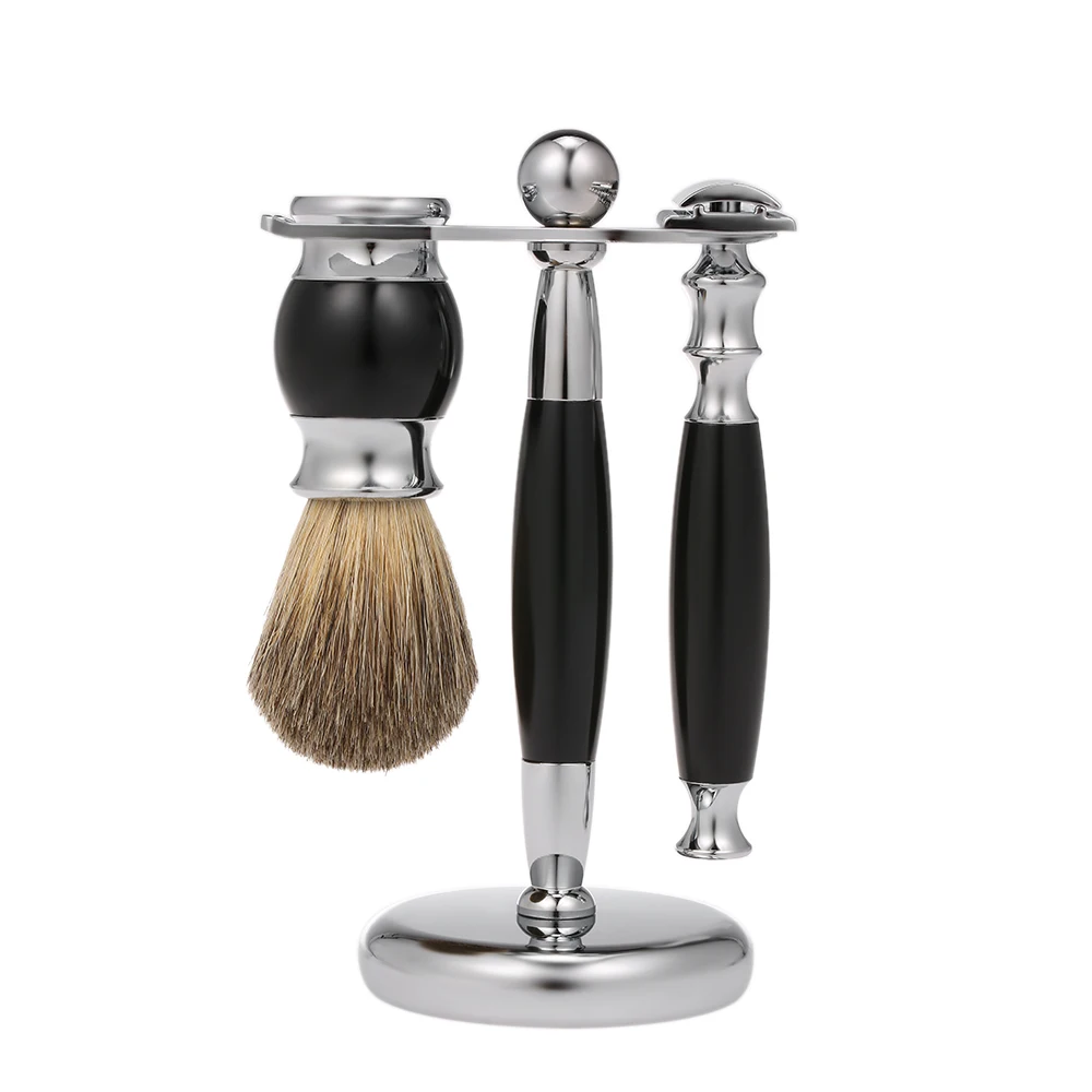 

Male Luxury Grooming Shaving Set High-grade Safety Razor Shaving Brush with Stand Facial Cleaning Set Best Gifts for Men