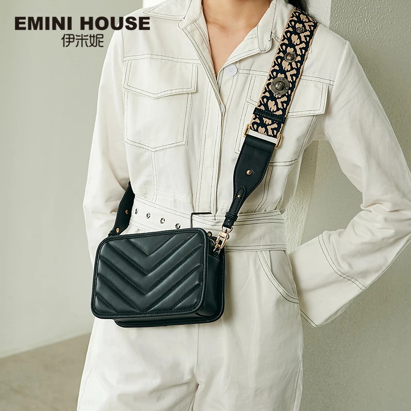 EMINI HOUSE Totem широкий ремешок сумки через плечо для женщин натуральная кожа сумка на
